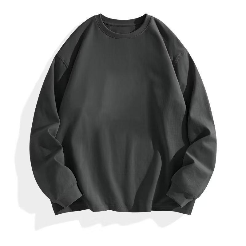 Plus Size 300 Jin Men's Loose Fit Drop Shoulder Crew Neck Solid Sweatshirt