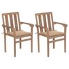 Day and Night - Day and Night Garden Chairs 2 Units with Beige Teak Wood Cushions