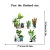 Potted Green Plant Wall Sticker Turtle Back Bamboo Leaf Decor for Restaurant Living Room Balcony Glass Door Bathroom Vinyl Adhesive Decal