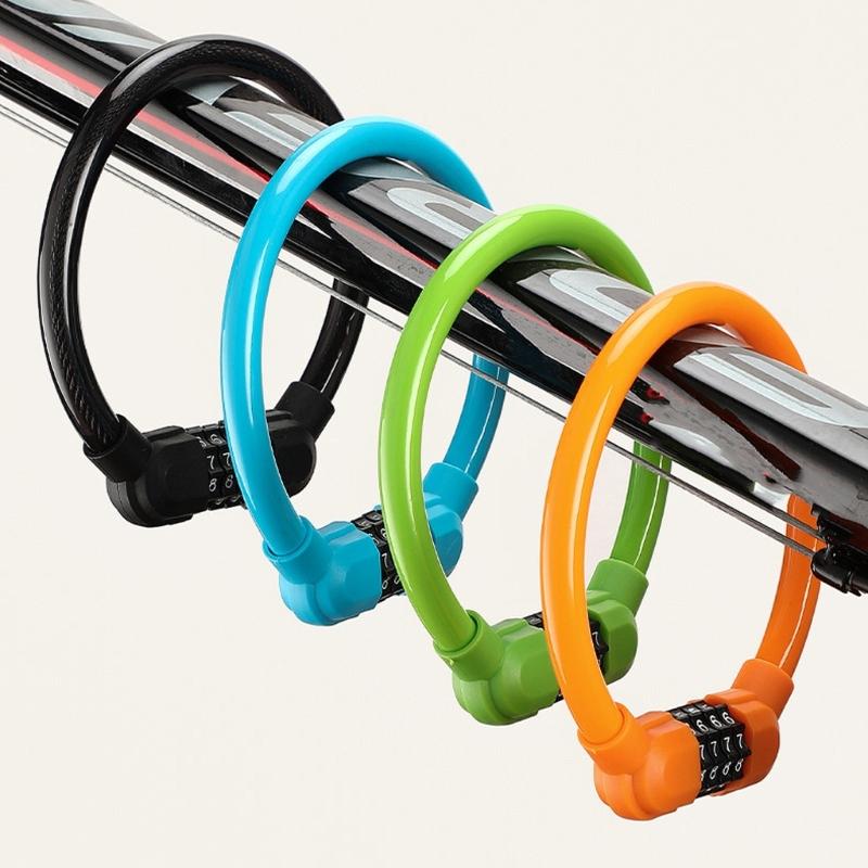 Bike Portable Code Lock Cable Anti Theft Security Resettable Combination Locks