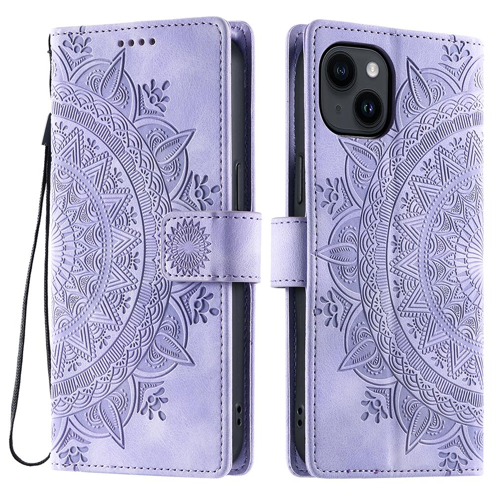Style 018 For iPhone 13 Case Imprinted Totem Skin Feel Wallet Leather Phone Cover