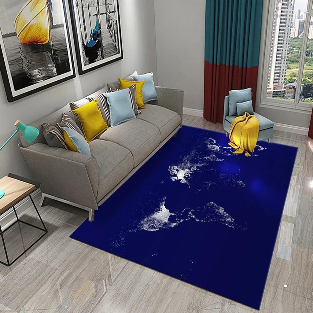 Map Rug Nautical Map Carpet Vintage Style Floor Carpets for Bedroom Living Room Floor Rug Large Area Rugs Door Mats Home Decor
