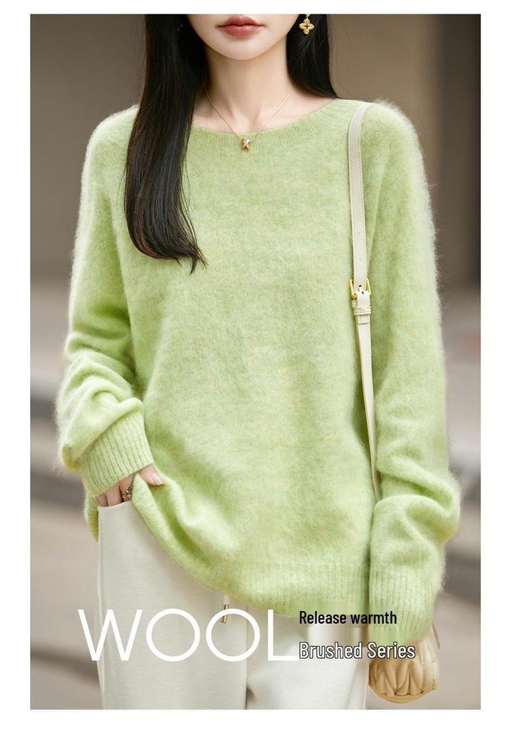 2026 Autumn/Winter Women's Cashmere Wool Long Sleeve Round Neck Knitwear Sweater