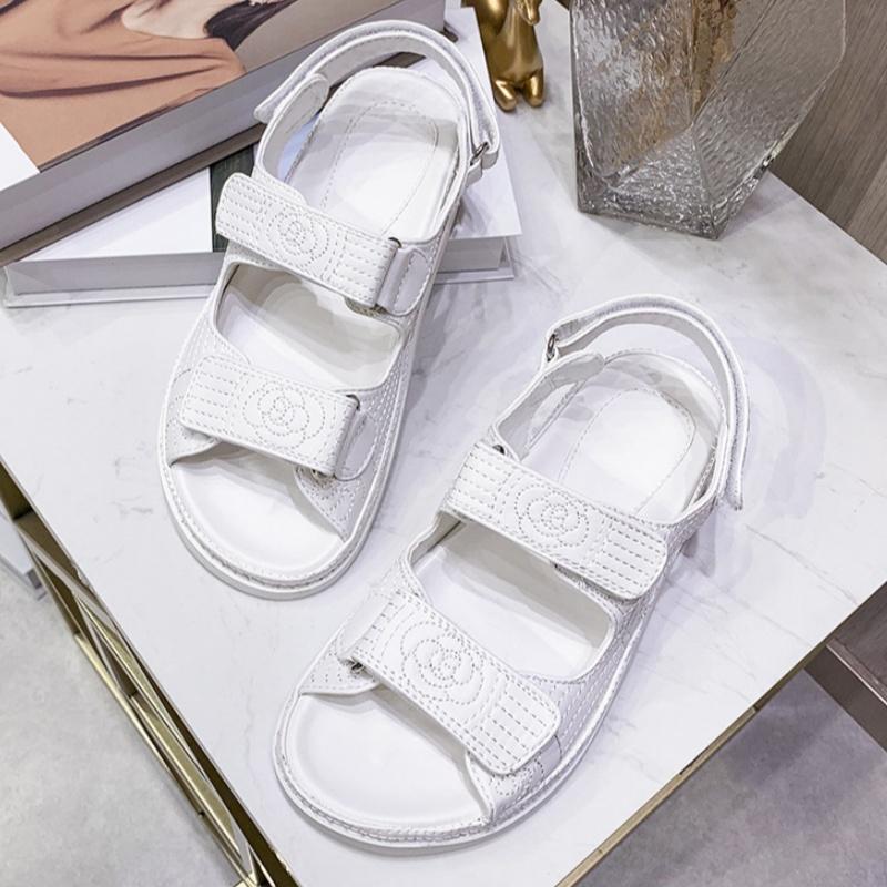 Fashion New Women Open Toe Printing Casual Sandals Wear Resistant Flat Fashion Non-slip Summer Comfortable Solid Color Women Sandals