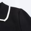 2025 Frühling Damen Colorblock-Besatz Umlegekragen Langarm Slim Strick-Cardigan
