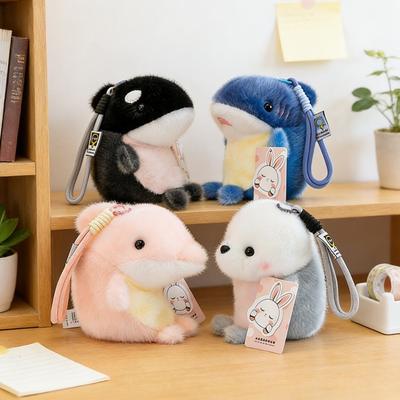 Orca Dolphin Bag Pendant Stuffed Animals Seal Key Chain Stuffed Keyring Plush Keychain  Gifts