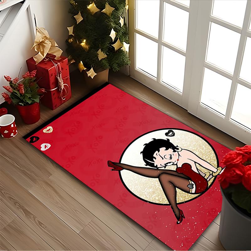 1pc Betty Boop Rug, Digital Printed Home Chair Sofa Mat, Durable Office Area Carpet, Beautiful Festival Decorations