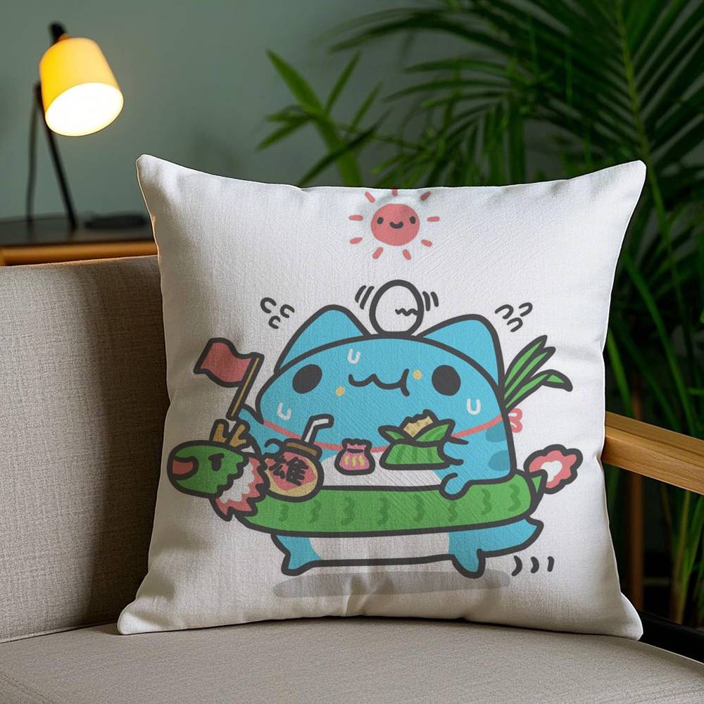 Kuddfodral B-Bugcat C-Capoo Hem Sovsal Stolrygg Kort Plysch Dubbelsidig Tryck Kontor Vilotid Kuddfodral