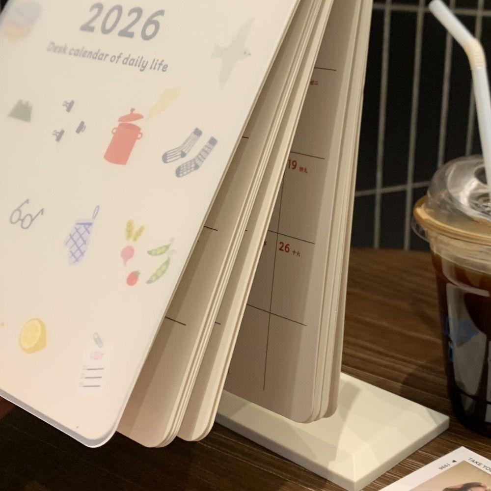 Page Flipping Cartoon Desk Planner Cartoon 2026 Cute Student Calendar  Calendar Ornament