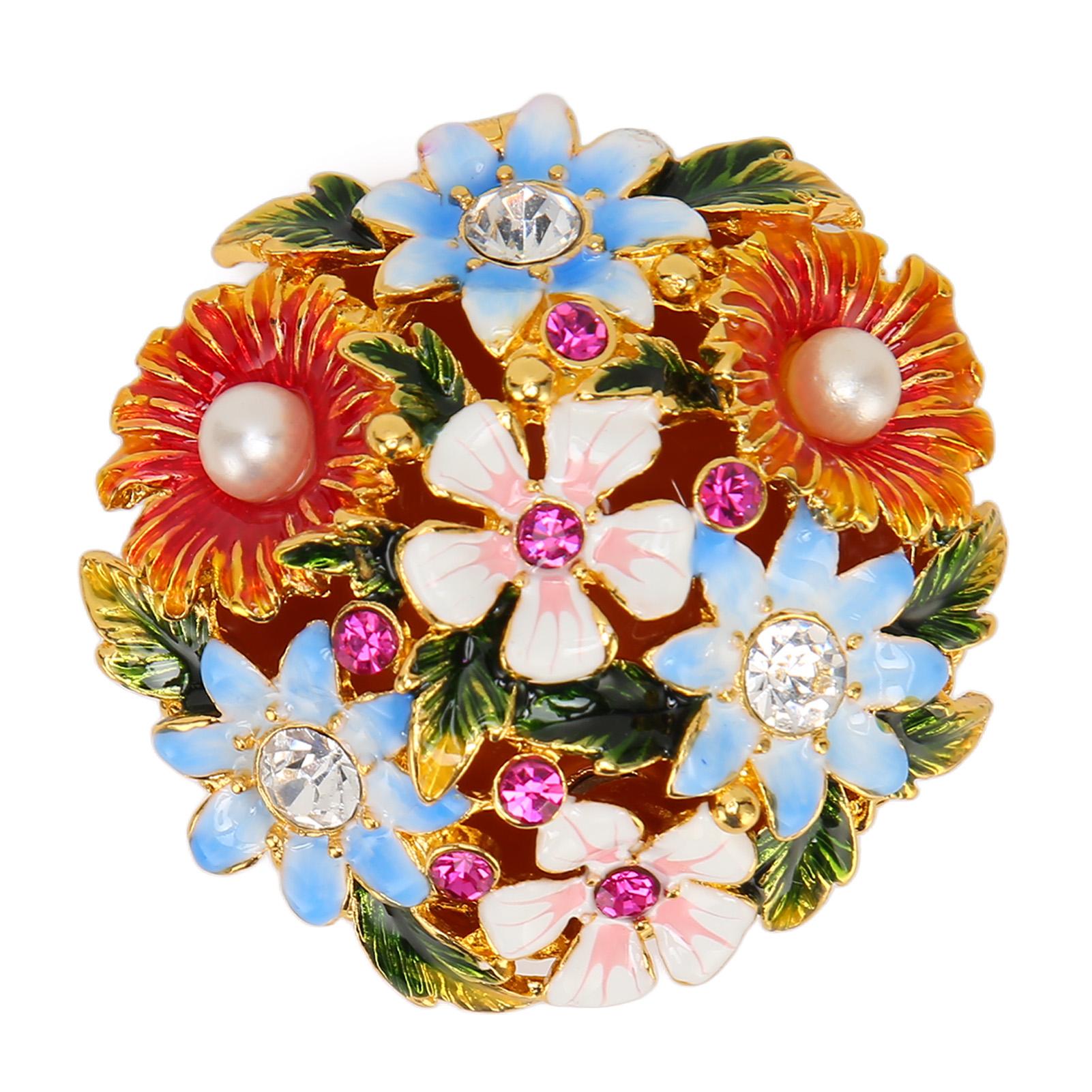 

Корзина с цветами, шкатулка для украшений, изысканная винтажная расписанная вручную металлическая шкатулка для безделушек со стразами для