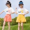 Summer Girls' Set, Children's Short Sleeved Shorts, Mid Size Children's Sports Two-piece Set, Girls' Fashion