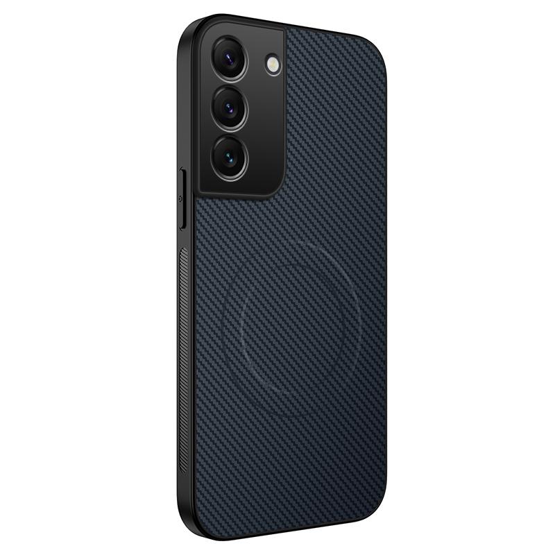 

Carbon Fiber Magnetic Case For Samsung Galaxy S25 Edge S24 Ultra S23 FE S22 S21 Plus S20 FE Shockproof Bumper Cover S25 Plus Galaxy S20+ синій