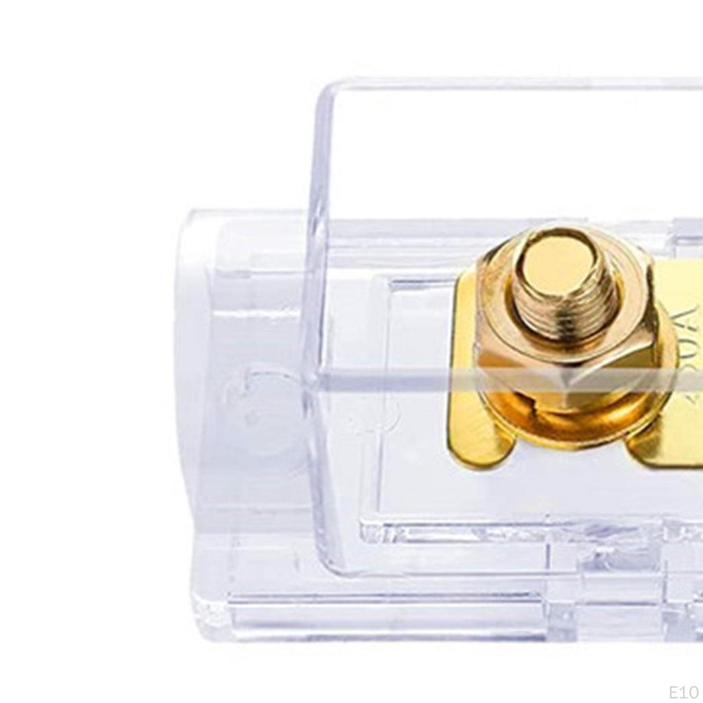 2 Pieces Anl Fuse with Fuses Holders and Copper Rings Terminal, Heat Shrinkable Tube Clear Cover