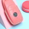 Suitable for Mercedes-Benz key cover hot pressing molding, purely handmade leather 3D Macaron women's car key cover