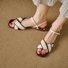 Square Toe Outdoor With Low Heels Women's Sandals Roman Style Summer 2025 Comfortable Daily Elegant High Quality Ladies Shoes