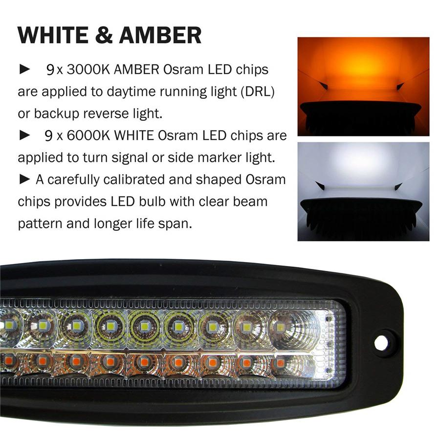 Universal 7.3 Inch 54W Dual Colors Combo Led Work Light Car Off Road Drl Fog Light