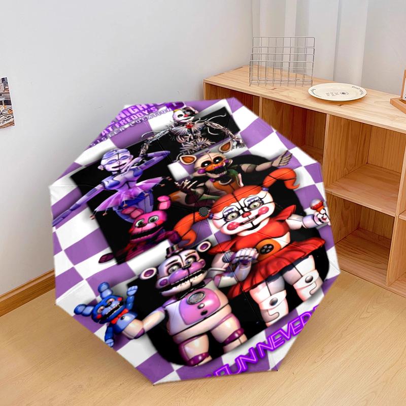 1PC Freddy's Rock Night Automatic Umbrella - Suitable Travel Outdoor Portable Umbrella Birthday Gift Daily Essentials
