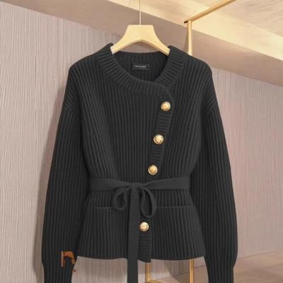 Winter einzigartiger schicker Strickpullover Oberteil faule Taille super gut aussehend roter Pullover Damenmantel
