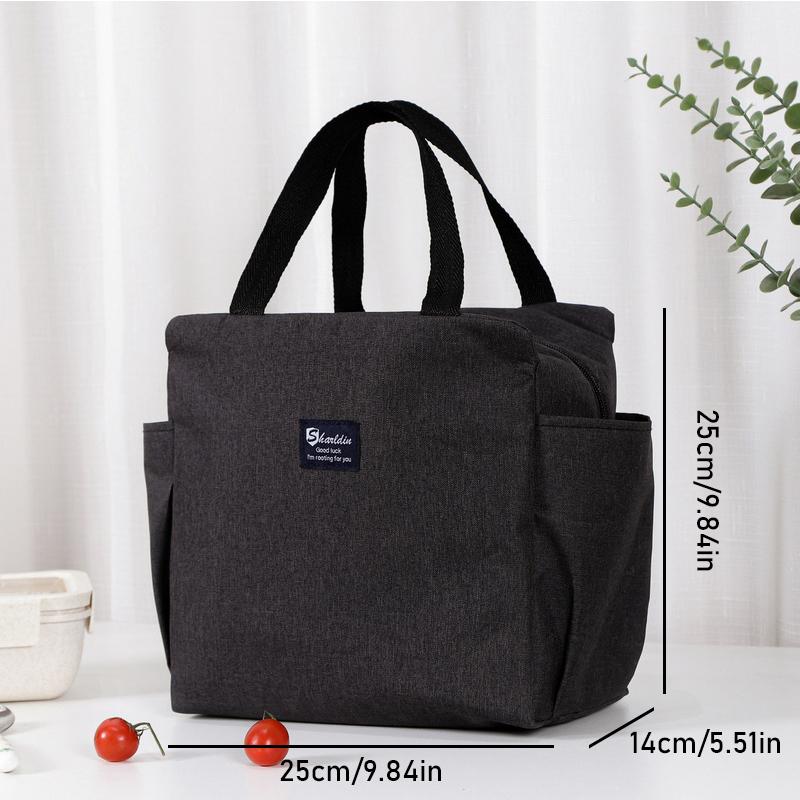 Stor Kapacitet Vattentät Oxford Bärbar Dragkedja Termisk Lunchväska Isolerad Frysväska Kontor Student Bekväm Matlåda