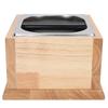 Knock Box Stainless Steel Coffee Grounds Container Waste Bin with Wood Base Coffee AccessoryL