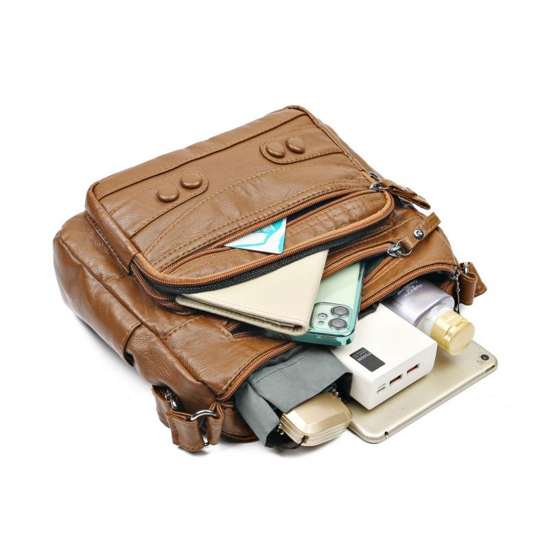 Tasche für mittlere und ältere Menschen, Damen-Schultertasche aus weichem Leder, große Kapazität, Umhängetasche, Muttertasche