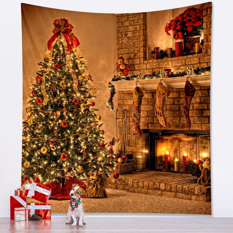 New Year Christmas Tree Tapestry Bedroom Home Decoration Tapestry Mattress Living Room Bohemian