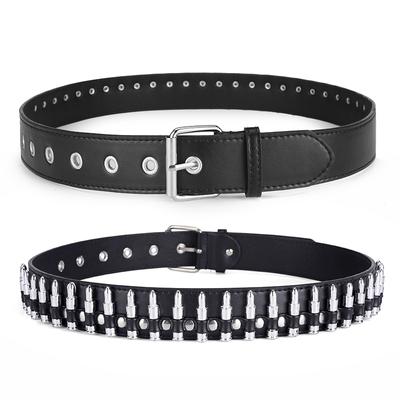 Bullet Inlaid Men'S Personality Punk Decorative Jeans Belt Women