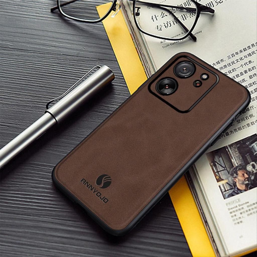 Premium Suede‑Like Leather Grain TPU Case for Xiaomi 13T Pro,13T Shockproof Soft TPU Cover