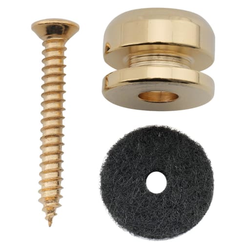 Musiclily Pro 14mm Strap Pins/Endpins, Steel, for Electric Guitars, Acoustic Guitars, Classical Guitars, and Ukuleles, Gold (Set of 2)