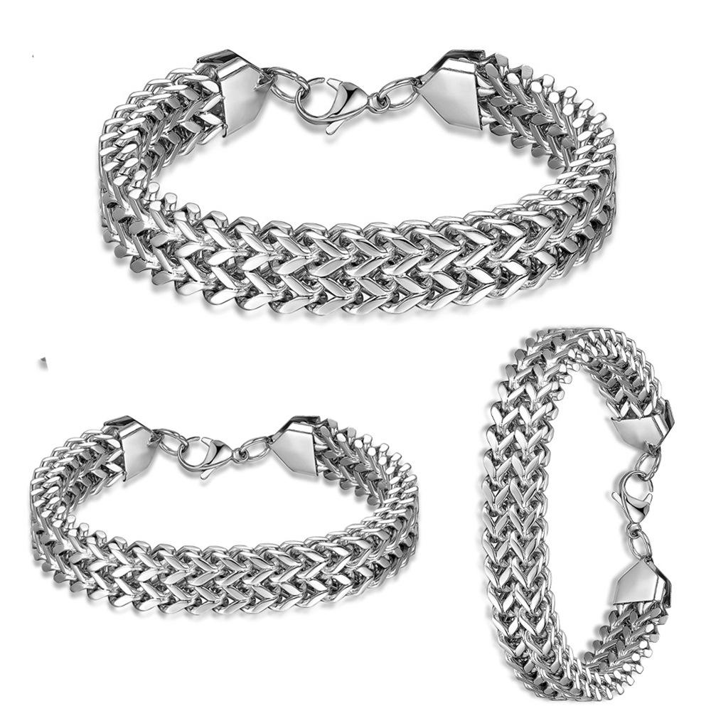 Stylish Stainless Steel Braided Hip-Hop Bracelet for Men
