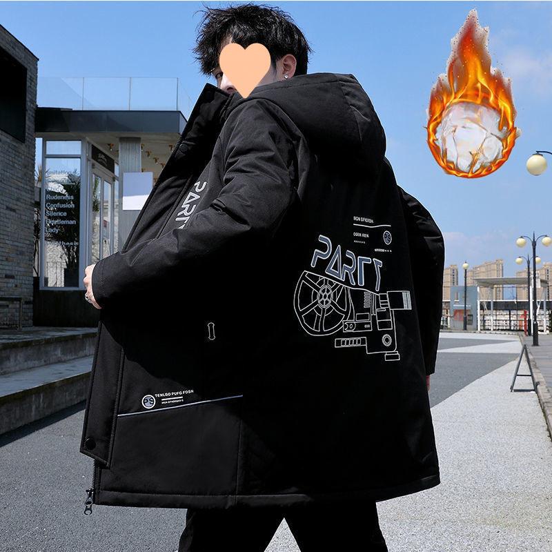 Herbst- und Winter-Neue Jacken, Vielseitige Jugend, Trendige Herren-Verdickte Jacken, Hübsche Studenten, Mittel- und Lange Samt-Baumwollmäntel für Herren