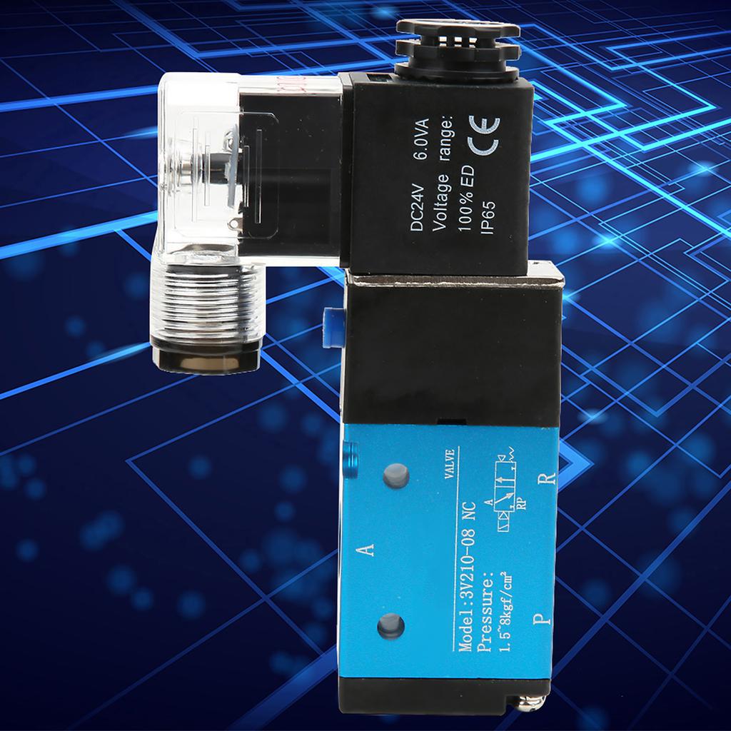 3V210 08 2 Position 5 Way Solenoid Valve PT1 4in 1.2MPa 170Psi Solenoid Valve IP65(DC24V)