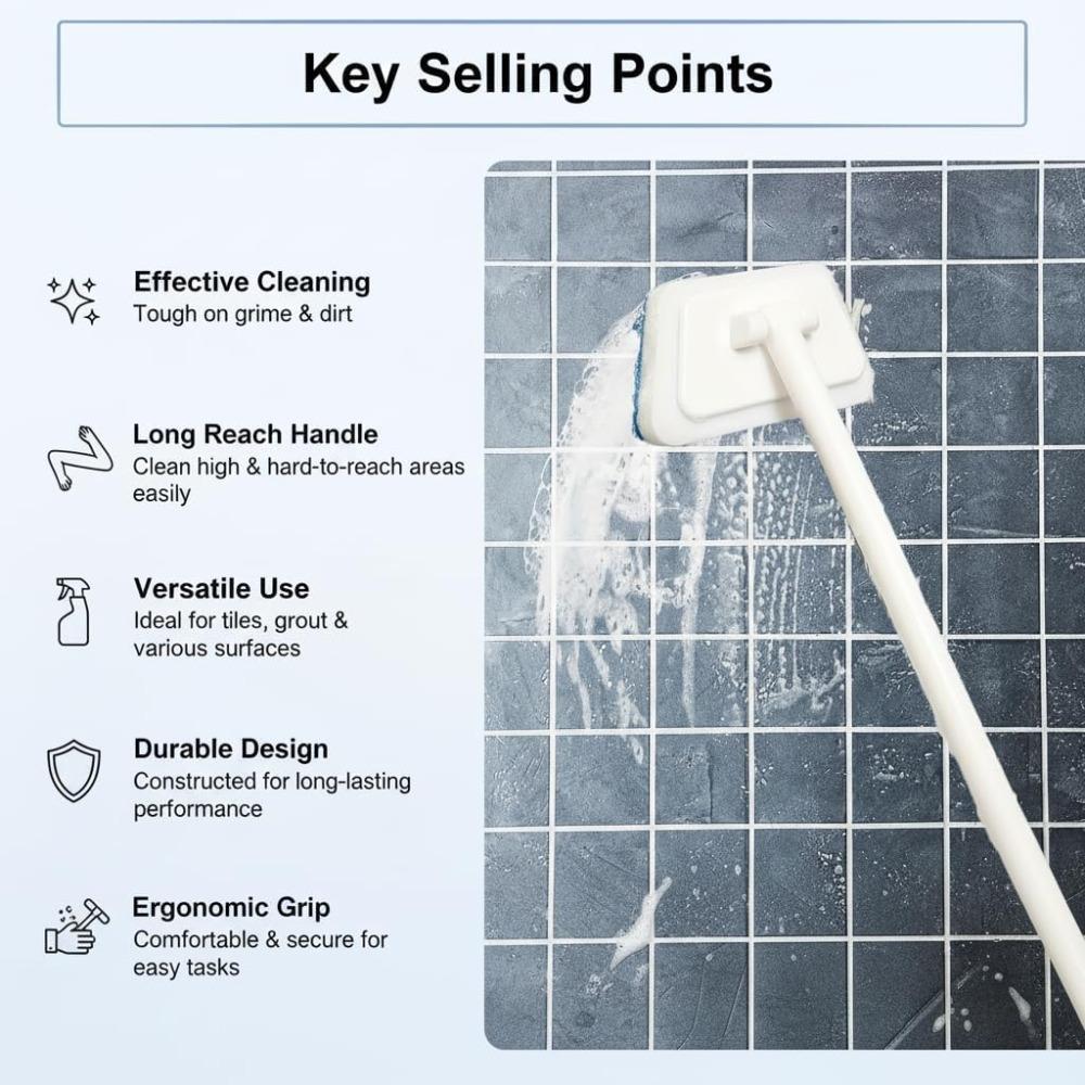 1pc Multifunctional Cleaning Brush for Walls, with a Long Detachable Handle, Suitable for Household Floors and Bathtubs