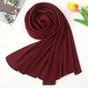 Newest Pleated Bubble Chiffon Instant Hijabs Plain Crinkle Shawls Scarf Lady High Quality Soft Thick Muslim Wraps 180*85Cm