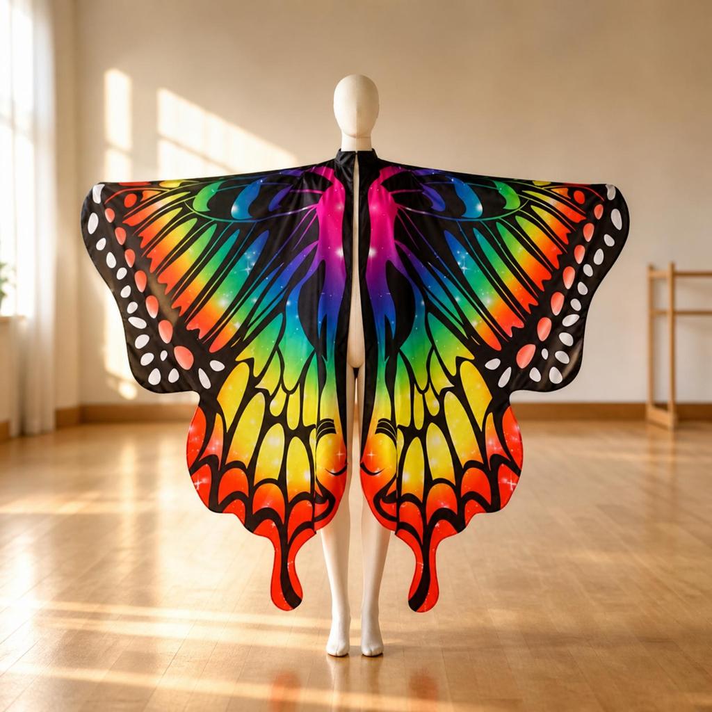 Butterfly Cape with Face Piece and Headband One-Size 3-Piece Set Comfortable