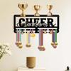 Wrought Wall Mounted Rack with Hooks - Award Display and for Medals, Ribbons, Keys - JH26157
