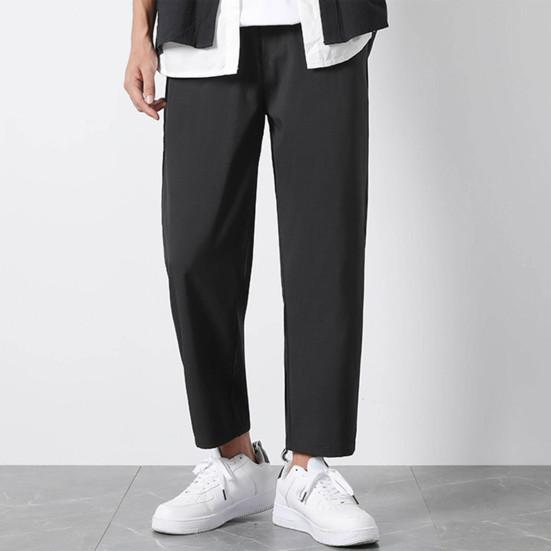 Pánské kalhoty Elastický pas Streetwear Proti žmolkování Tenký styl Rovné nohavice Ležérní Kalhoty Oblíbené Všestranný 3D střih