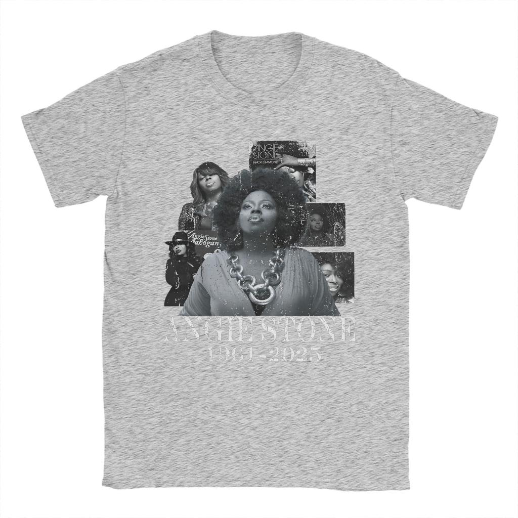 Maglietta RIP Angie Stone Memory per Uomo Cantante 1961-2025 Musica Divertente Cotone T-shirt Manica Corta 4XL 5XL 6XL merchandising