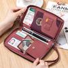 New RFID Blocking Multifunctional Passport Bag for Women Genuine Leather Long Wallet Travel Organizer for Air Ticket ID Card Documents Cash