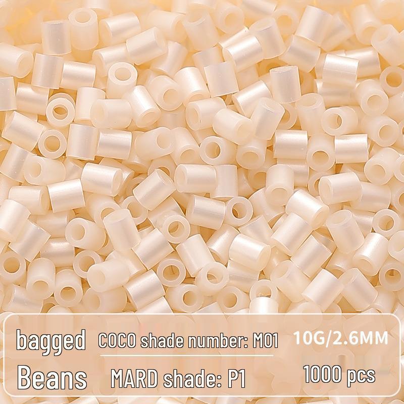 Clear Puzzled Beans Special Color Refill Pack, Black & White, 2.6mm Handmade DIY Fuse Beads Toy Set