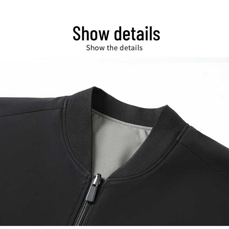 ROMON Men's Spring Autumn Business Casual Stand-Collar Jacket