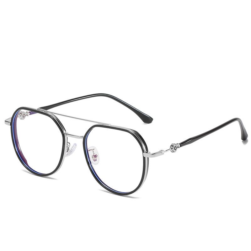 Plain Square Glasses Frame Tr90 Metal Mixed Myopia Glasses Frame Multilateral Anti-Blue Light Glasses Women