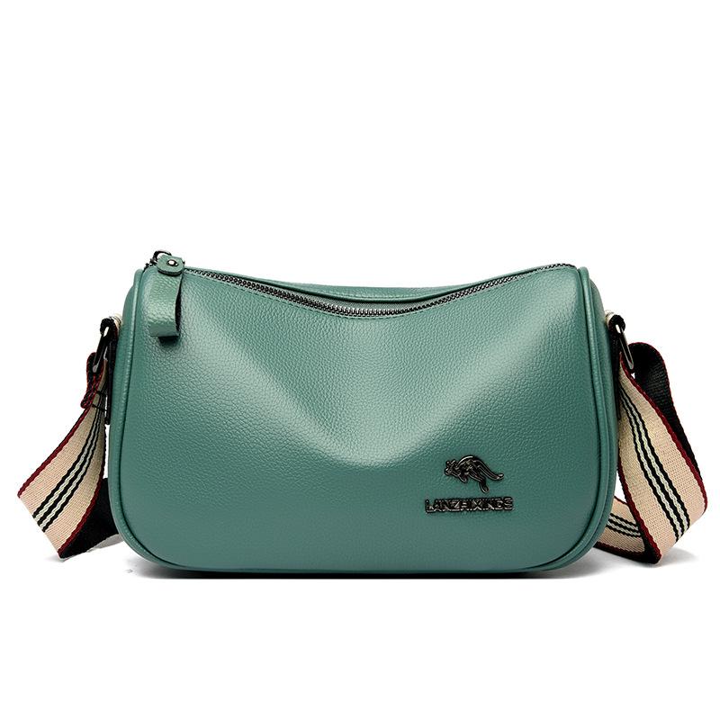 Neue Mode Damenhandtasche Damen Ein-Schulter Umhängetasche Sommer Mittelalterliche und Ältere Mütter Weiche Leder Quadratische Tasche