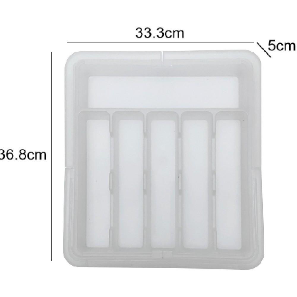 Retractable Drawer Storage Tray Partition Design Plastic Cutlery Organizer with Knife Holder Large-capacity Kitchen Storage Box
