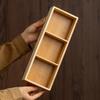 Multi-Grid Divided Plate Wooden Snack Storage Tray Reusable Bamboo Tray  Candy
