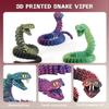 3D Printed Articulated Snake with Teeth - Realistic Flexible Jointed Reptile Figurine, Unique Desk Pet for Reptile Lovers & Animal Collectors, Durable