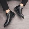 Men’s Red High Retro Boots Wingtip Dress Formal Black Leather Ankle Boots Tuxedo Wedding Blazers Saddle  Shoes Large Size