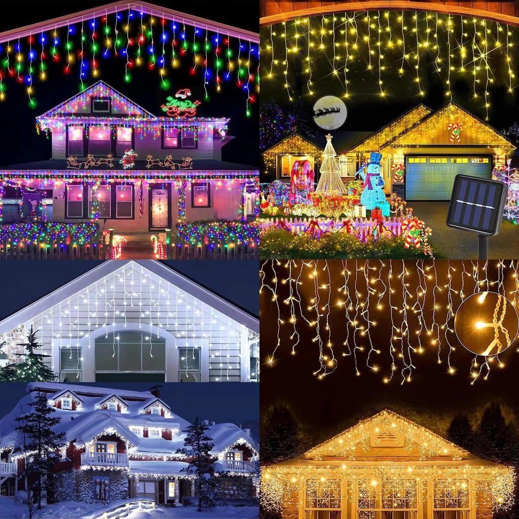 Gipskraut-Stil Solar-Lichterkette mit blinkenden Sternen für Weihnachts- und Hochzeitsdekoration