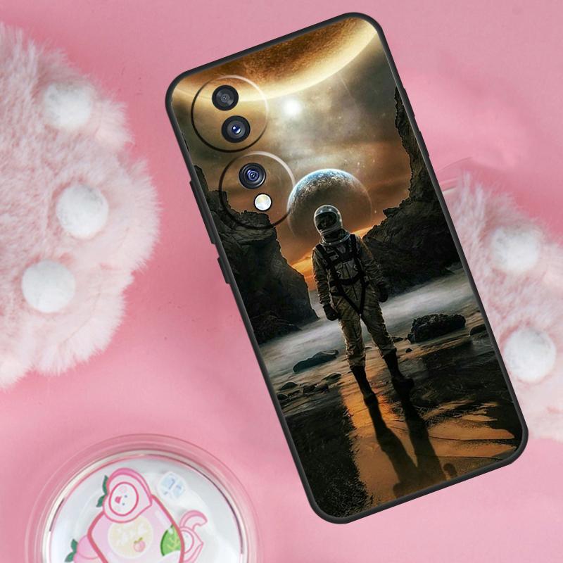 Space Moon Astronaut Case For Honor Magic 6 5 7 Lite Honor 200 Pro 50 70 90 Lite X9b X9a X8b X8a X8 X9 X9c Cover