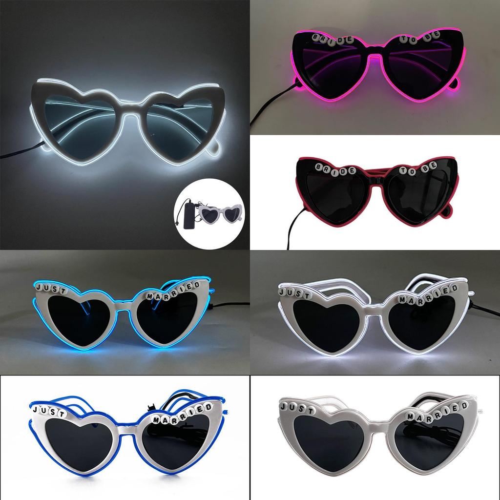 Led Heart Shaped Sunglasses For Women Men Party Fashion Decoratives Midnight Pink Frame